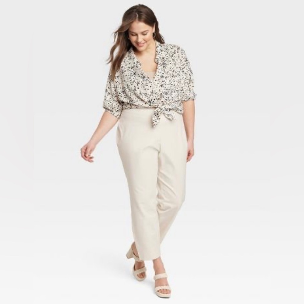 WOMEN'S High-Rise Slim Fit Ankle Pants - A New Day 22W